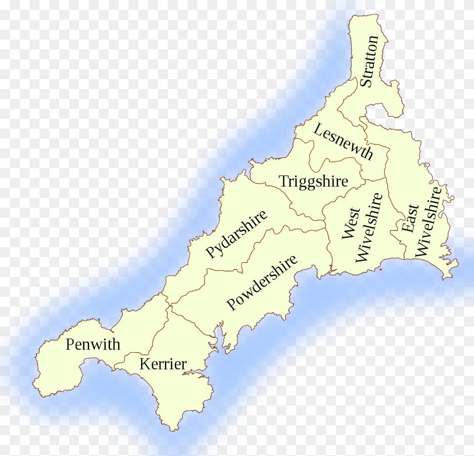 Hundreds Of Mainland Cornwall Map, Chart, Plot, Atlas, Outdoors Free Png