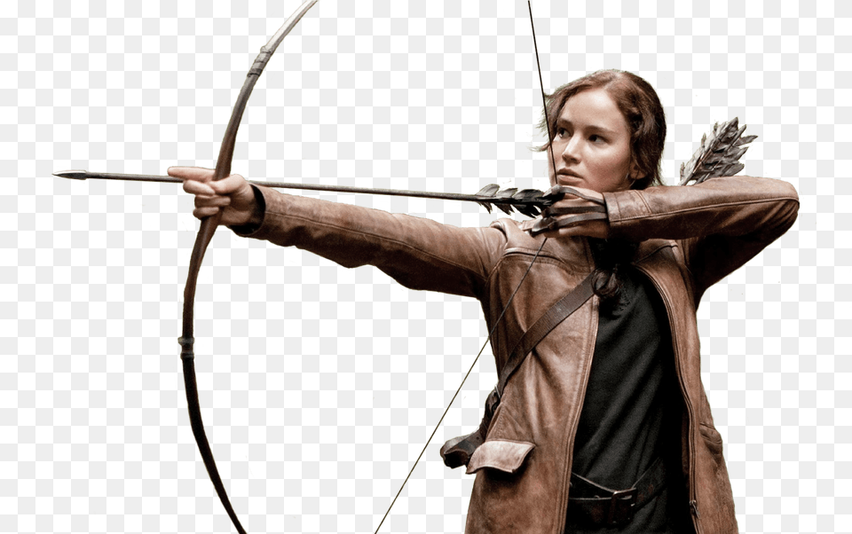 Hunger Games Katniss Bow And Arrow Katniss With Bow And Katniss Everdeen Shooting Bow And Arrow, Archer, Archery, Weapon, Sport Free Transparent Png