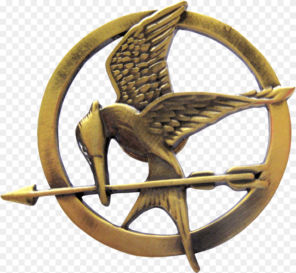 Hunger Games Mockingjay Pin, Accessories, Bronze, Buckle, Logo Png Image