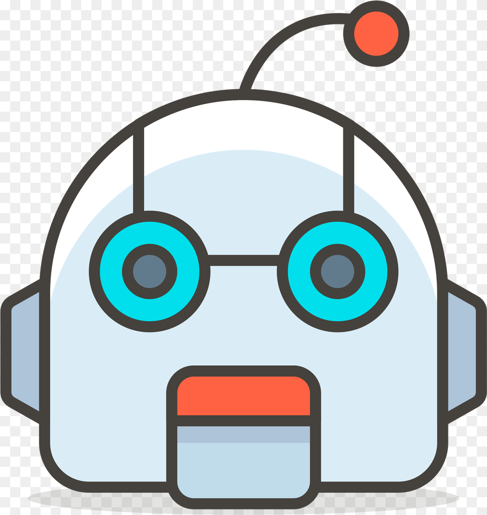 Hungry Face Robot Emoji Clipart Transparent Robot Face Cartoon, Device, Grass, Lawn, Lawn Mower Free Png