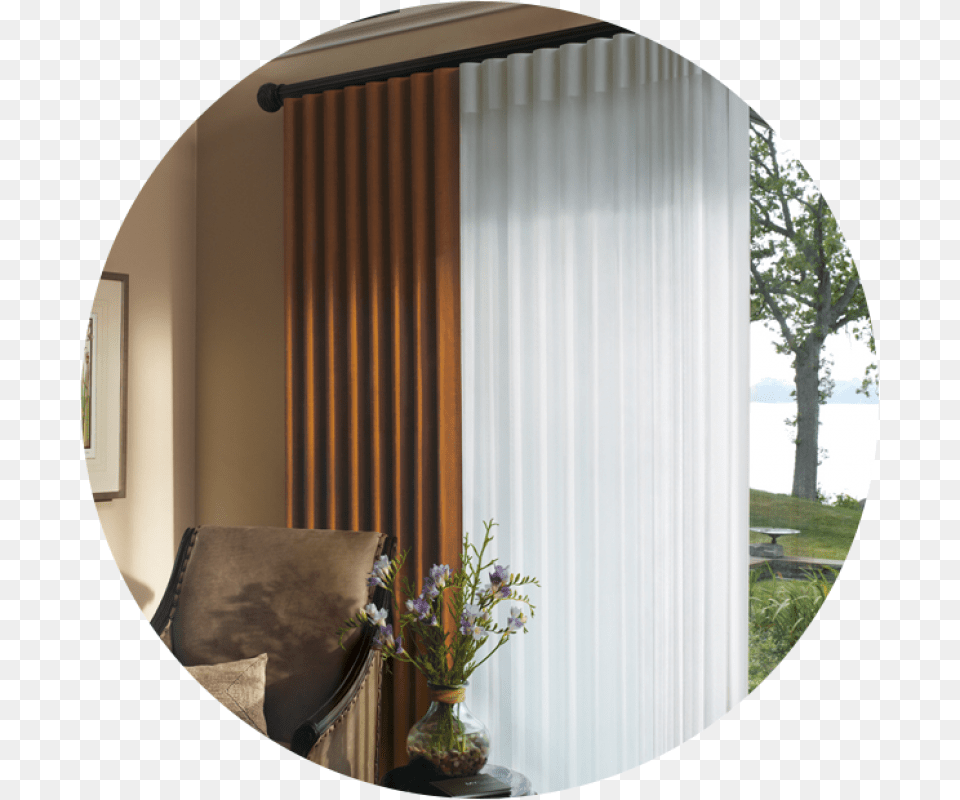 Hunter Douglas Luminette With Drapes, Flower, Flower Arrangement, Home Decor, Indoors Free Png Download