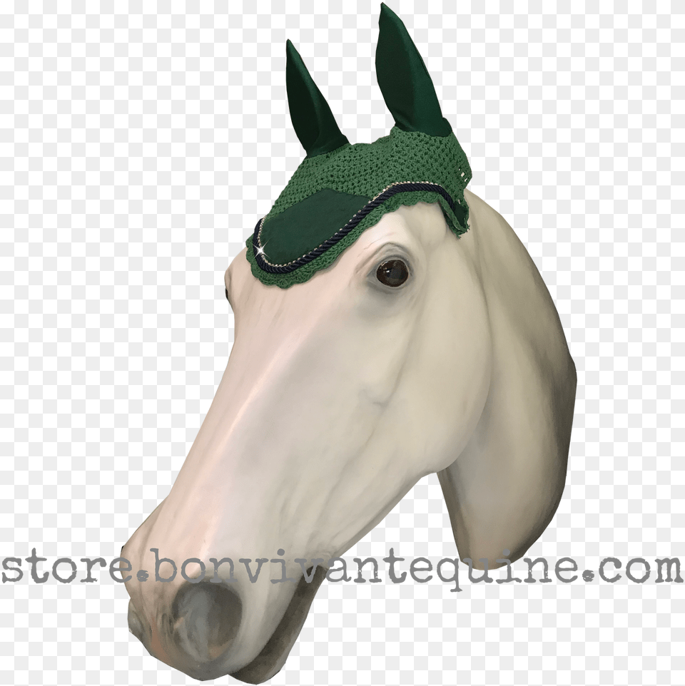 Hunter Green Horse Bonnet With Navy Blue Rope Cord Bonnet, Animal, Mammal, Halter Free Transparent Png