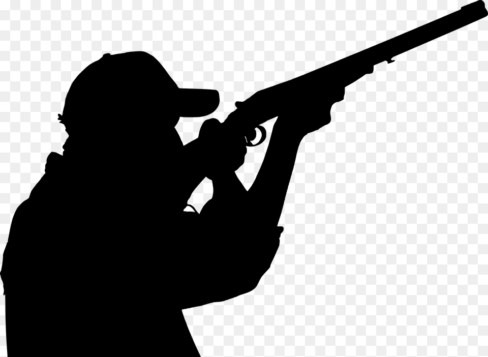 Hunter Shooting Silhouette, Gray Free Transparent Png