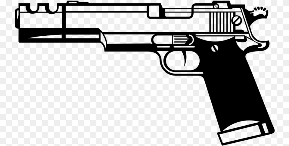 Hunter Vector Gun Drawing Banner Royalty Library Gun Clipart Black And White, Gray Free Png