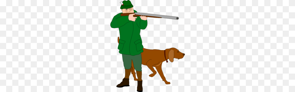 Hunter With Dog Clip Art, Hunting, Person, Animal, Canine Png