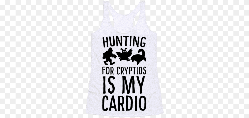 Hunting For Cryptids Is My Cardio Racerback Tank Top Dallas Drotz His Favorite Ii Canvas, Clothing, Tank Top, Baby, Person Free Png Download