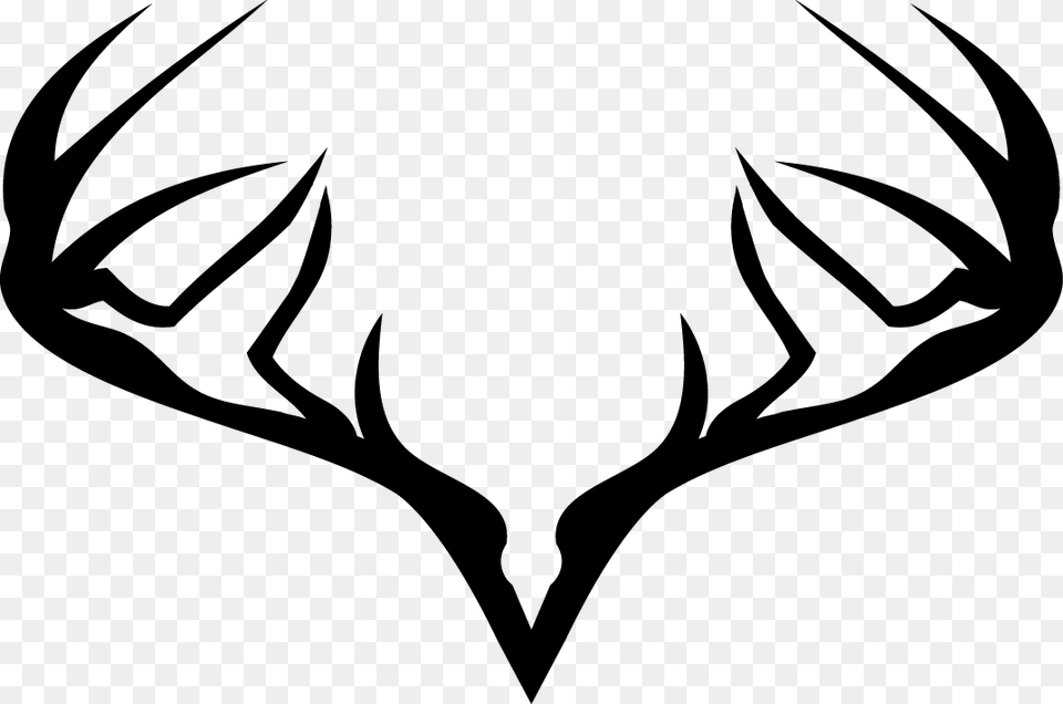 Hunting Logos With Deer Antlers, Stencil, Logo, Bow, Weapon Free Png Download