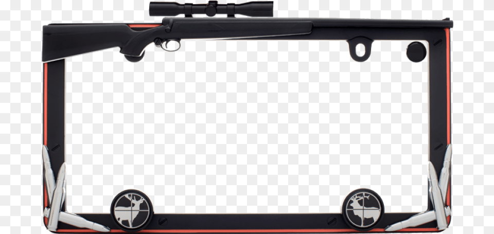 Hunting Rifle With Bullets License Plate Frame Rifle License Plate Frame, Firearm, Gun, Weapon Png Image