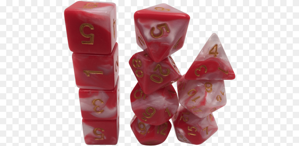 Huntress Red And White Swirl Color With Gold Numbers, Game, Dice, Tape Free Transparent Png