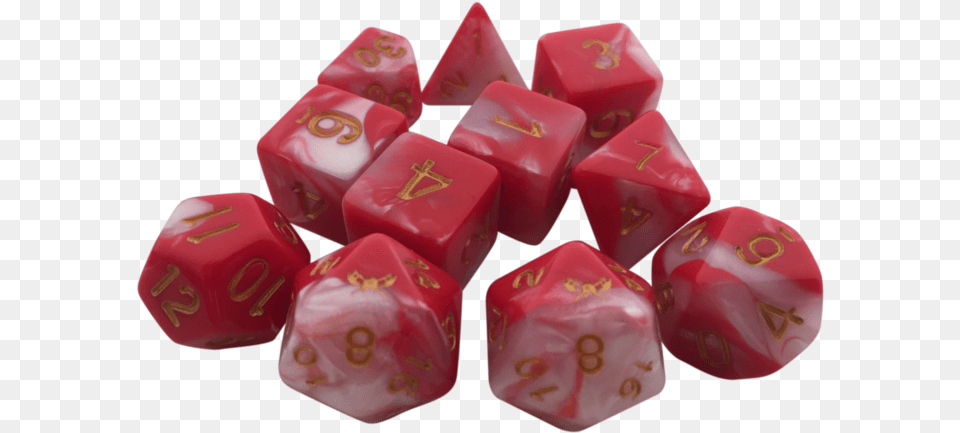 Huntress Red And White Swirl Color With Gold Numbers Red White Swirl Dice, Game, Tape Free Transparent Png