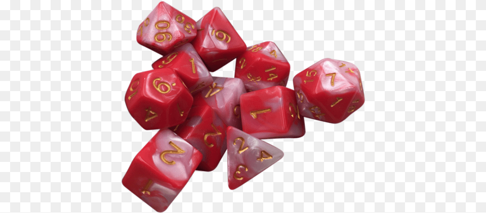 Huntress Red And White Swirl Color With Gold Numbers Red White Swirl Dice, Game Png Image