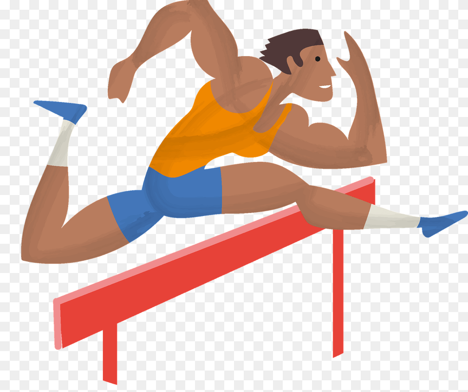 Hurdle Runner Clipart, Person, Sport, Track And Field, Face Png