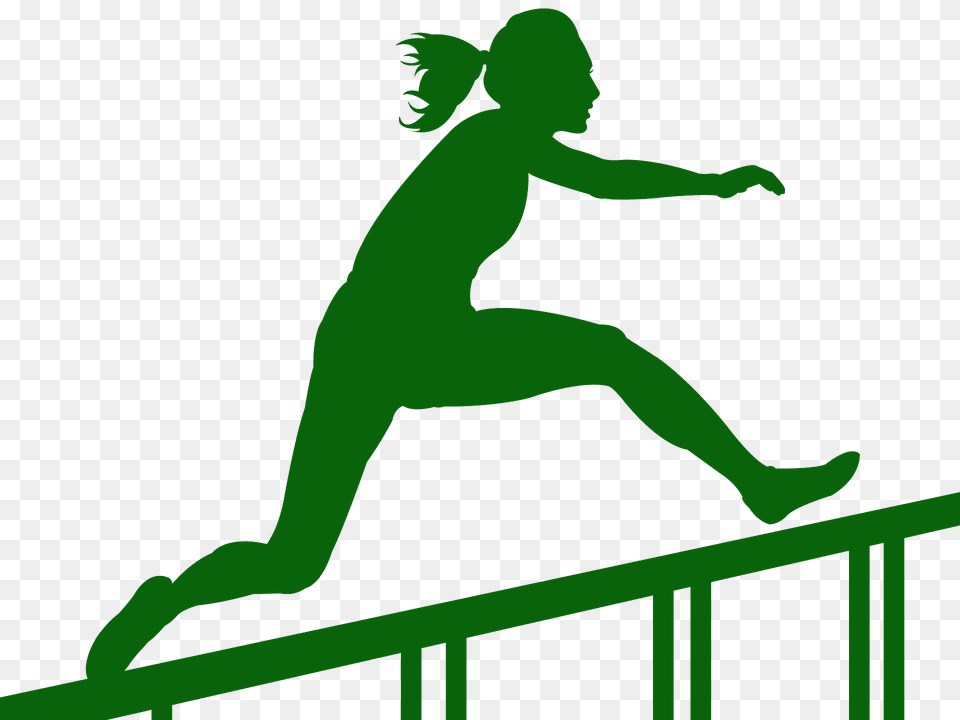 Hurdler Silhouette, Person, Face, Head, Handrail Free Png Download