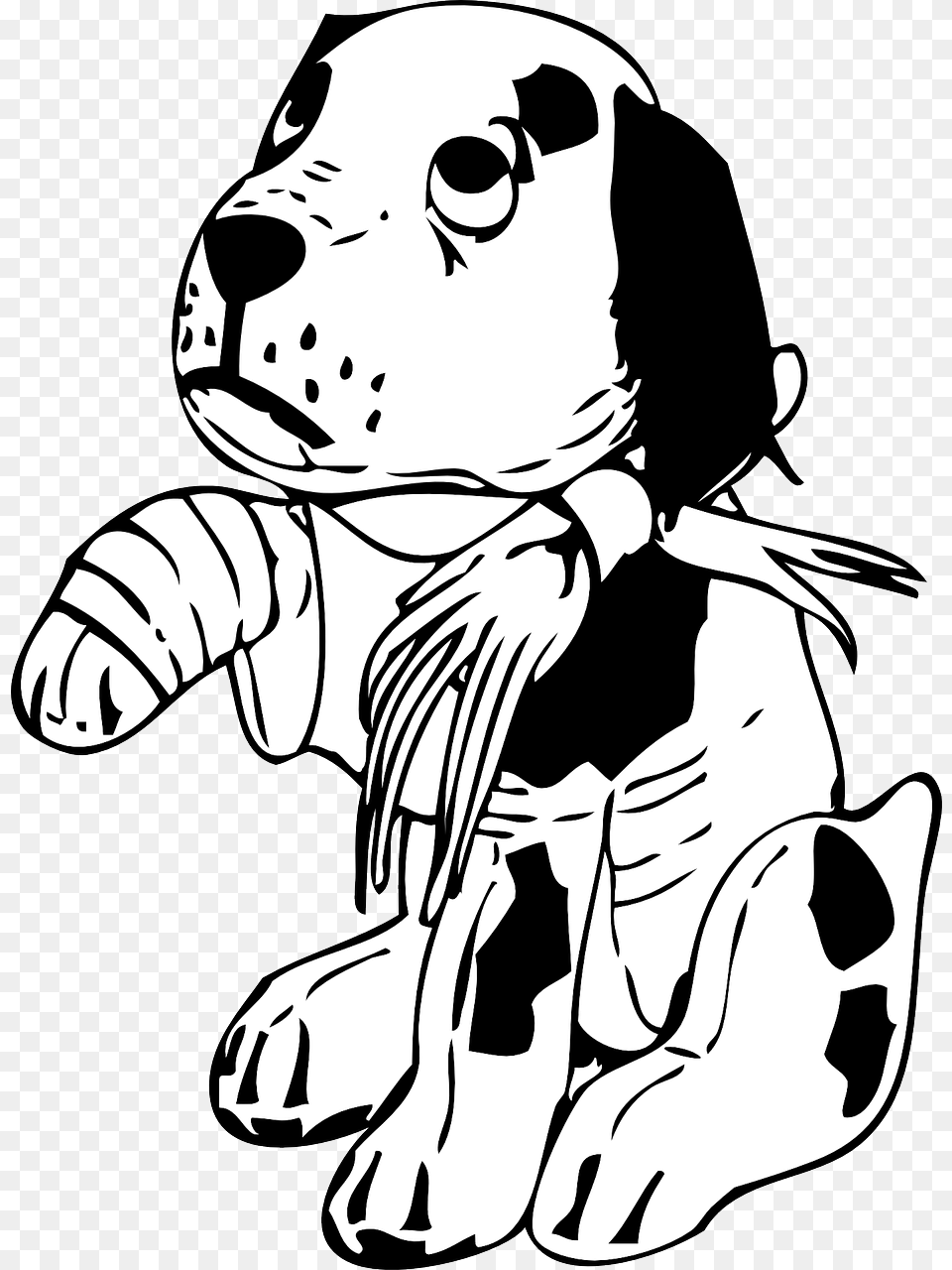 Hurt Dog Clipart Black And White, Stencil, Baby, Person, Face Free Transparent Png
