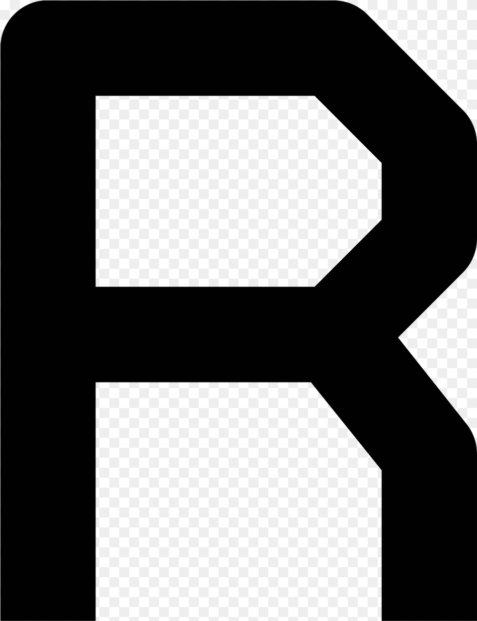 Huruf R Icon, Gray Free Png