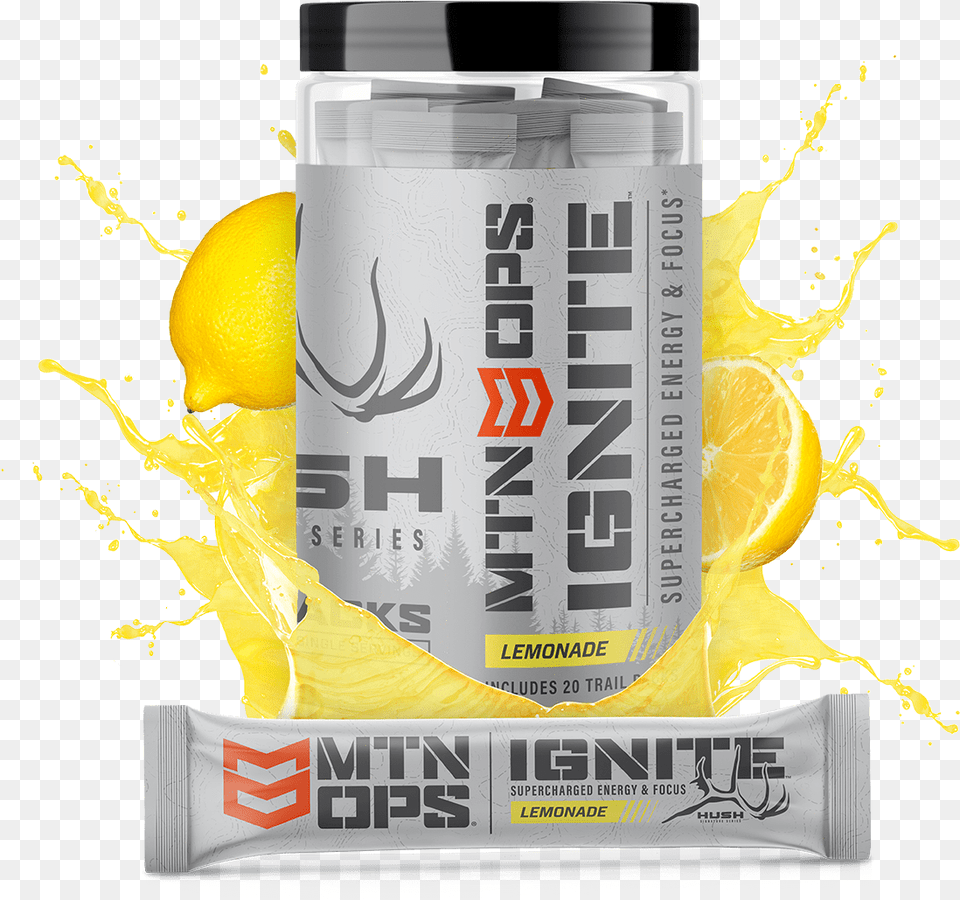 Hush Lemonade Ignite Trail Packsclass Mtn Ops, Bottle, Citrus Fruit, Food, Fruit Free Transparent Png