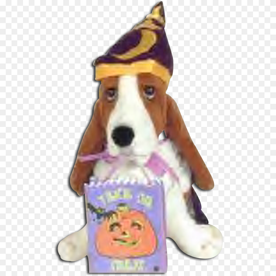 Hushpuppies Halloween Wizard With Trick Or Treat Bag Basset Hound, Animal, Mammal, Hat, Dog Free Png