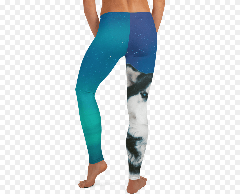 Husky Aurora Borealis Leggings Leggings, Clothing, Pants, Adult, Female Free Transparent Png