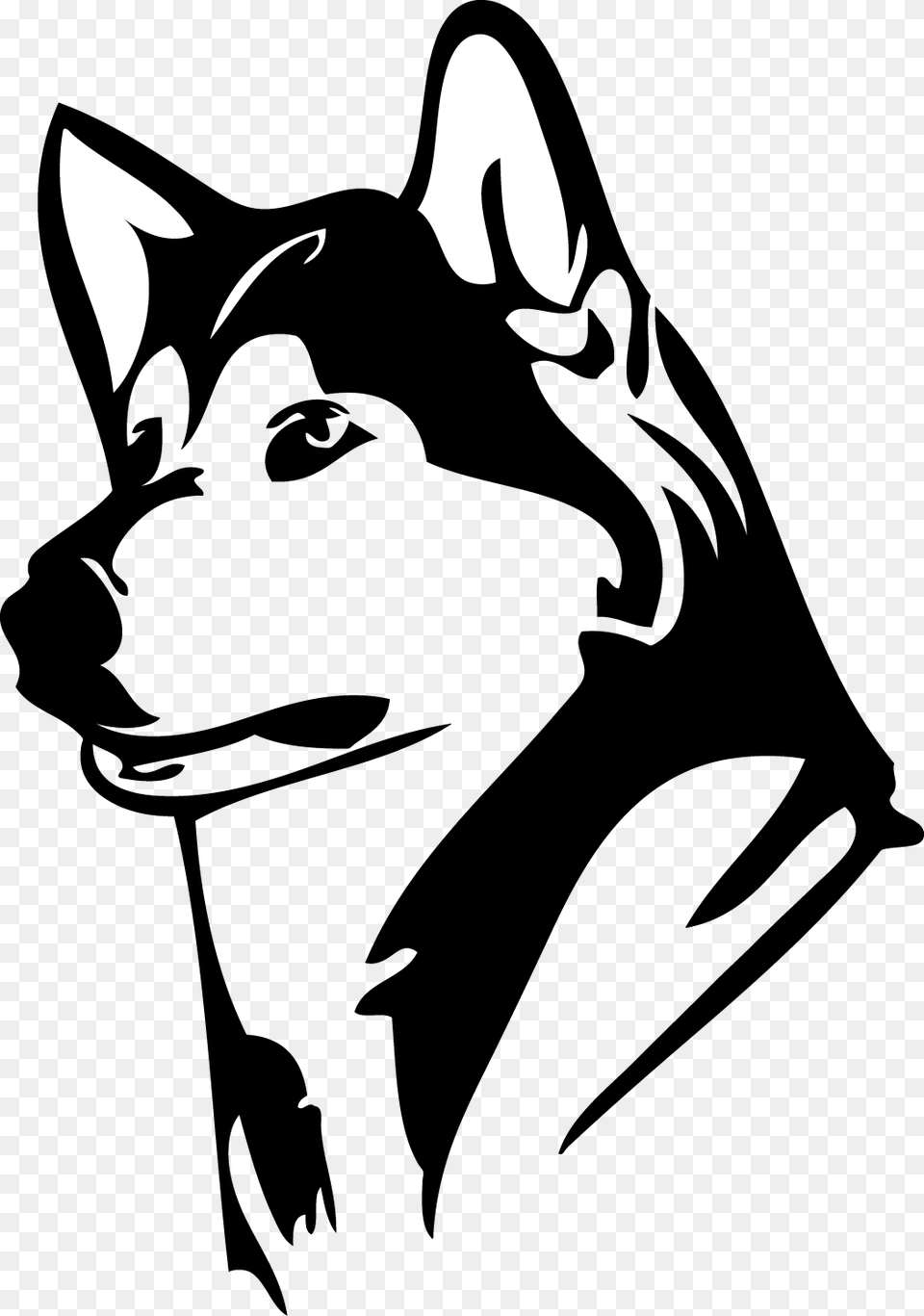 Husky Clipart Black And White, Animal, Canine, Dog, Stencil Png