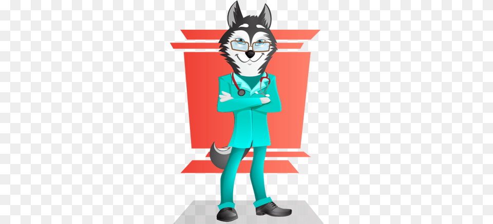 Husky Dog Doctor Vector Character Husky Doctor, Person, Face, Head Free Png Download