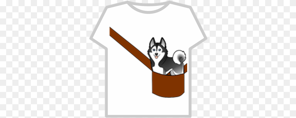 Husky In A Bag Roblox T Shirt Anime Roblox, Clothing, T-shirt, Animal, Canine Free Png Download
