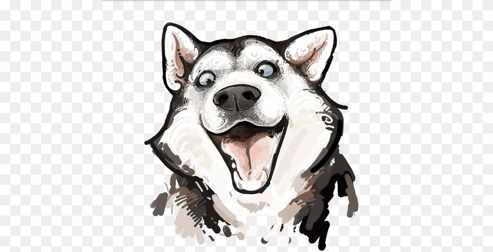 Husky Shipping Happy Dog Crazy Husky Pin Animal Husky Cartoon, Canine, Mammal, Pet Free Transparent Png