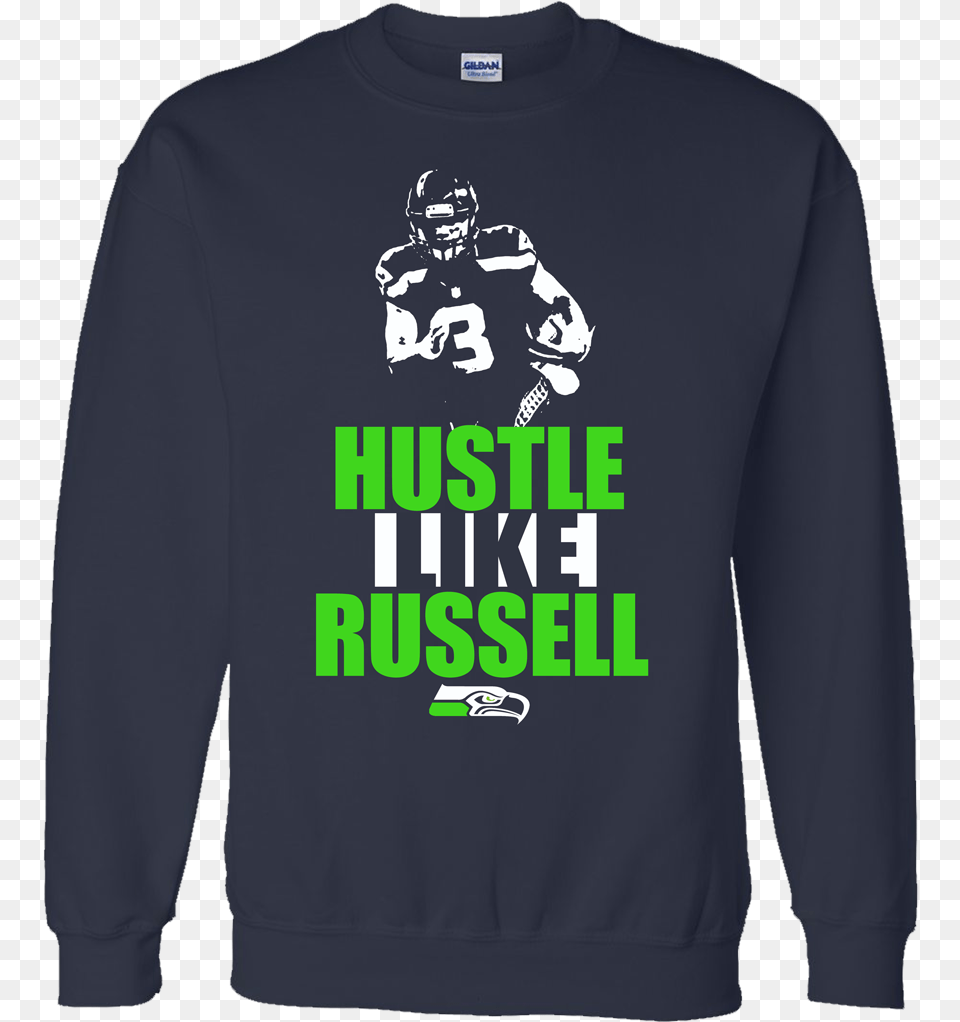 Hustle Like Russell Seahawks Lit Christmas Sweater, T-shirt, Sweatshirt, Sleeve, Long Sleeve Free Png