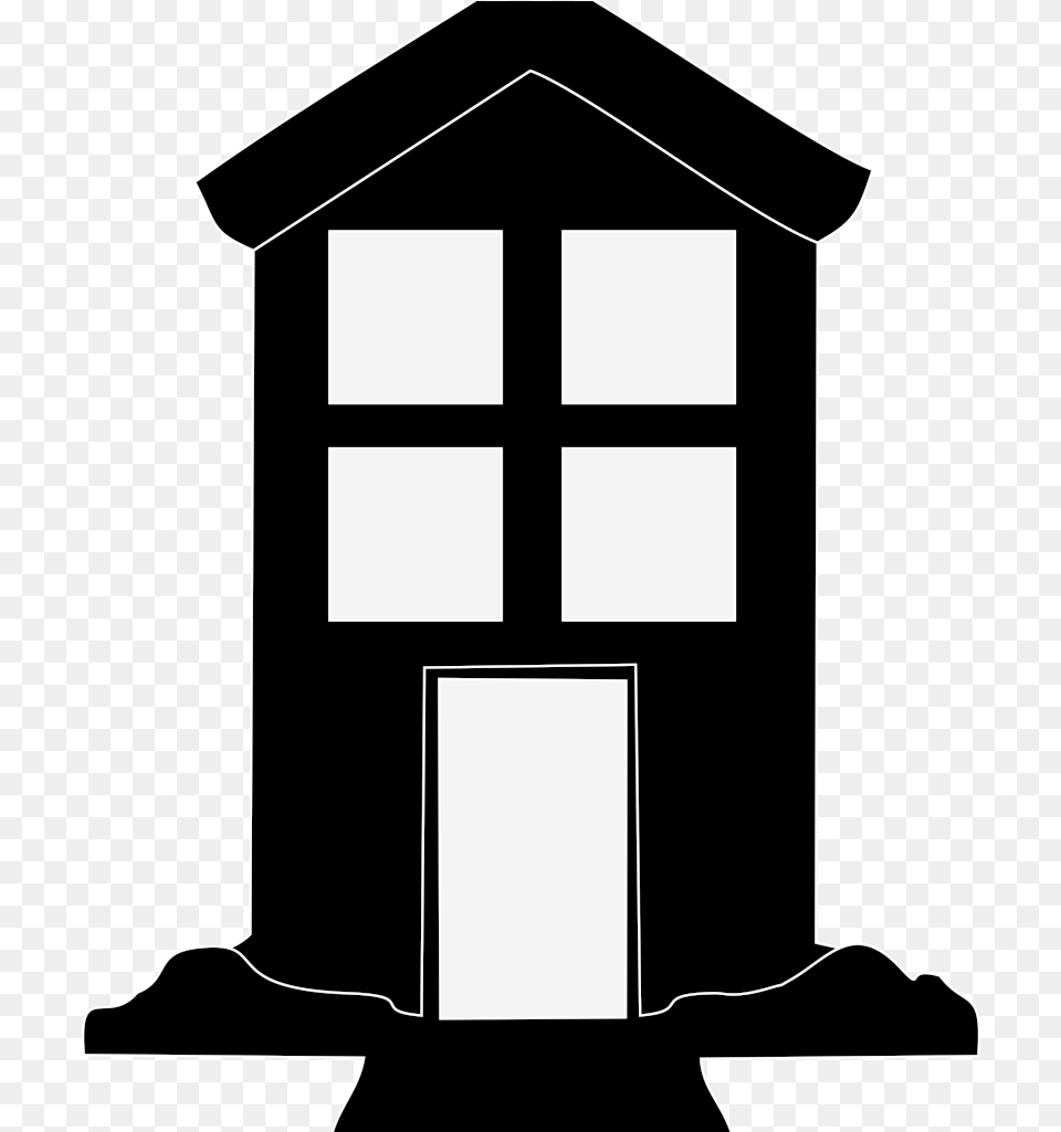 Hut House Black Icon Neighbour Houses Clipart Black And White, Outdoors, Cross, Symbol, Nature Free Png Download