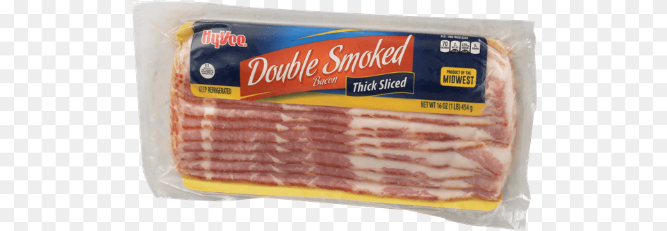 Hy Vee Double Smoked Thick Sliced Bacon Hyvee Aisles Turkey Bacon, Food, Meat, Pork Png