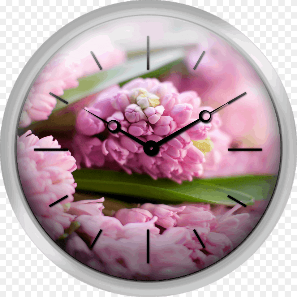 Hyacinth Bunch Wall Clock, Flower, Plant Png