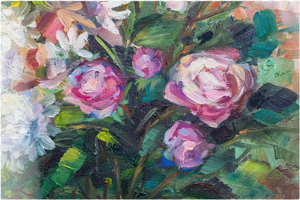 Hybrid Tea Rose, Art, Painting, Modern Art, Plant Free Png