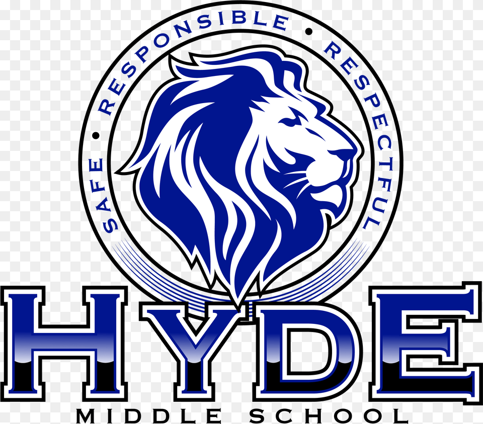 Hyde Middle School Emblem, Logo, Animal, Lion, Mammal Free Png