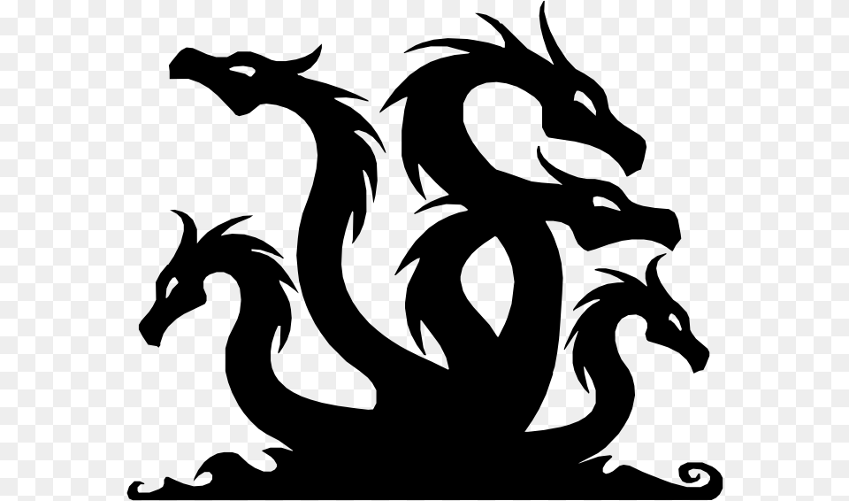 Hydra Dragon Hydra Dragon Silhouette, Gray Free Transparent Png