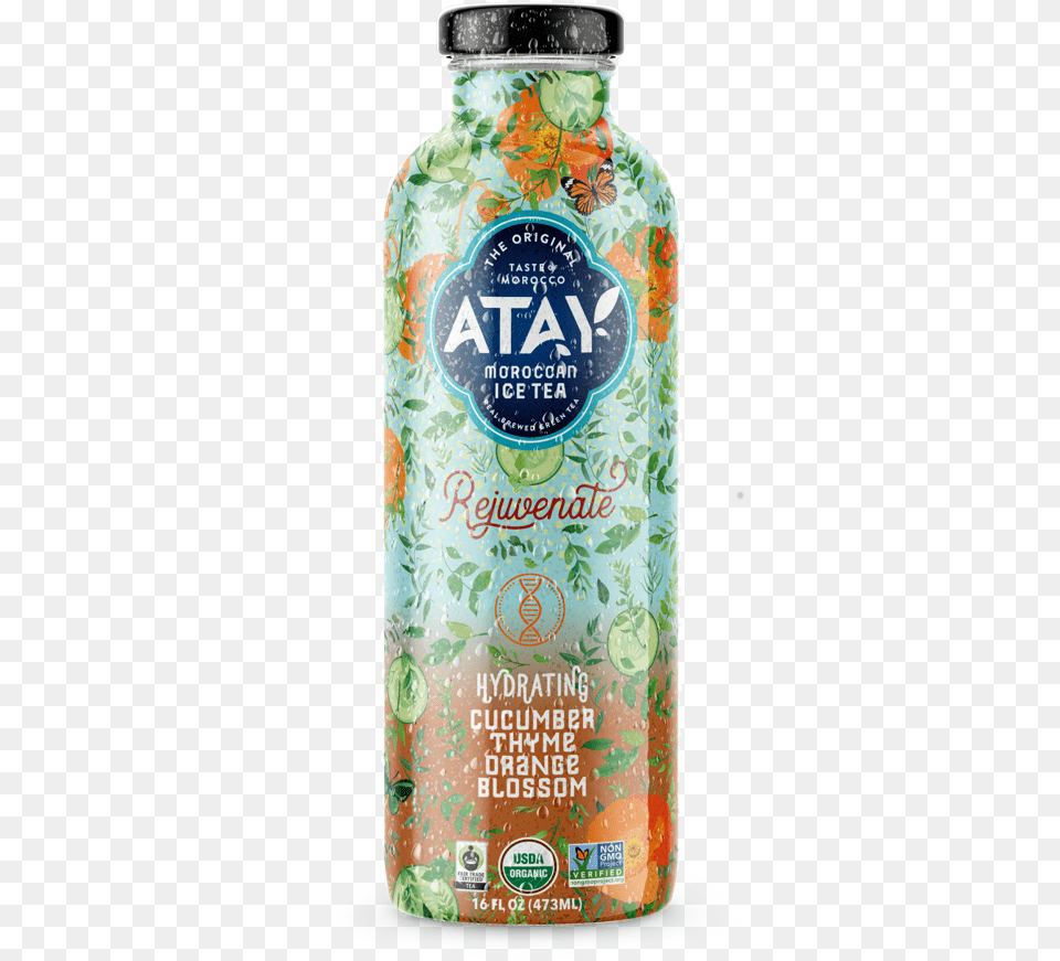 Hydrating Cucumber Thyme Orange Blossom Pack Of 8 U2014 Atay Tea, Herbal, Herbs, Plant, Bottle Png Image