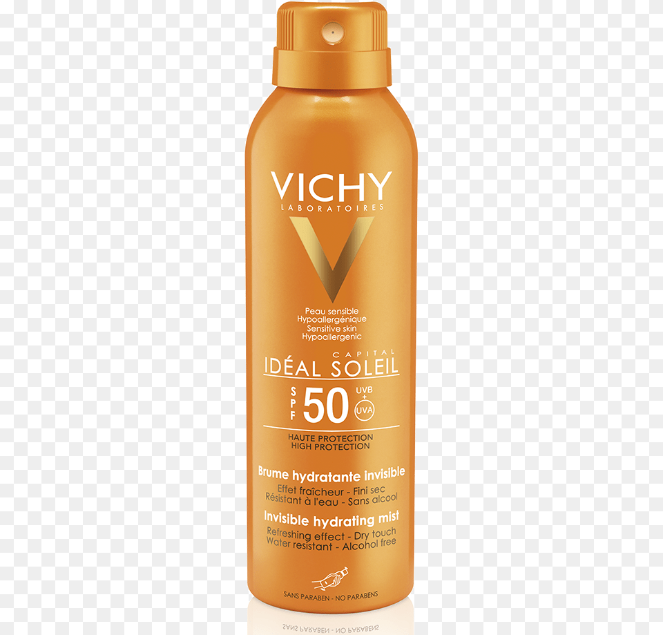 Hydrating Mist Spf Vichy Sunscreen Spray, Bottle, Cosmetics, Alcohol, Beer Free Png Download