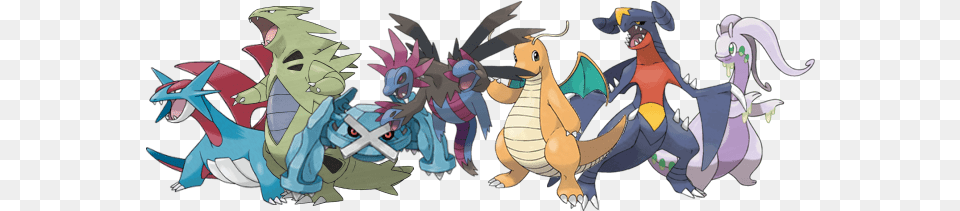 Hydreigon And His Various Pseudo Legendary Buddies Dragonite Tyranitar Salamence Metagross Garchomp Hydreigon, Book, Comics, Publication, Baby Png