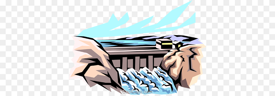 Hydro Dam Royalty Vector Clip Art Illustration, Outdoors, Water, Book, Publication Png Image