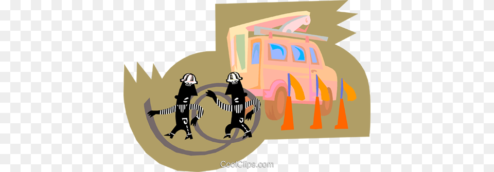 Hydro Workers With Cable Royalty Vector Clip Art Illustration, Person, Bulldozer, Machine, People Free Transparent Png