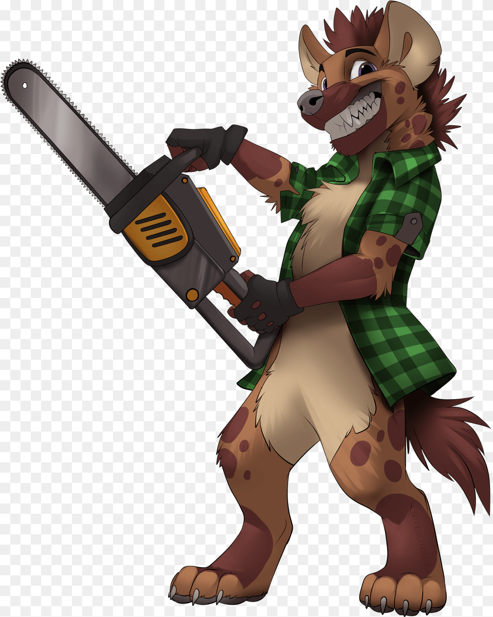 Hyena Print2 Green Hyena, Device, Person, Chain Saw, Tool Free Transparent Png