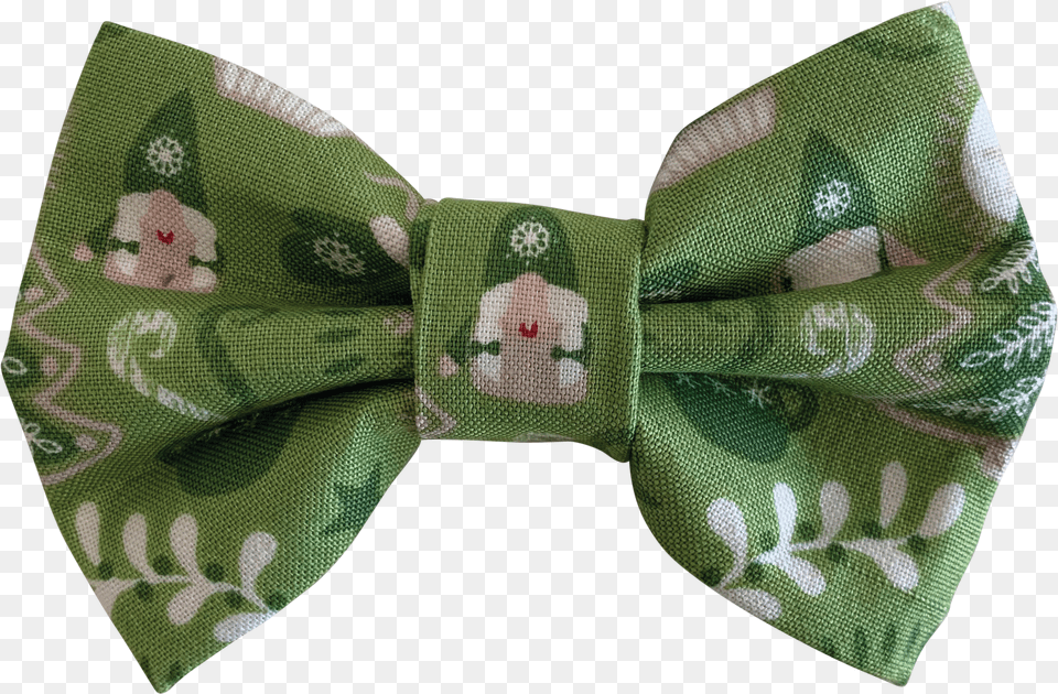 Hygge Christmas Green Bow Tie Paisley Png Image