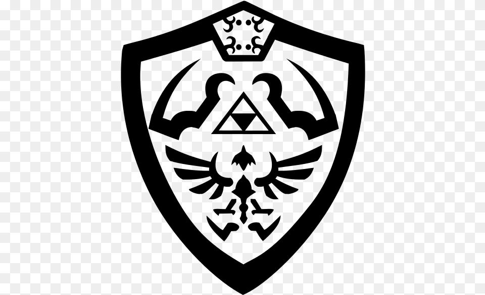 Hylian Shield Legend Of Zelda Shield, Gray Free Png