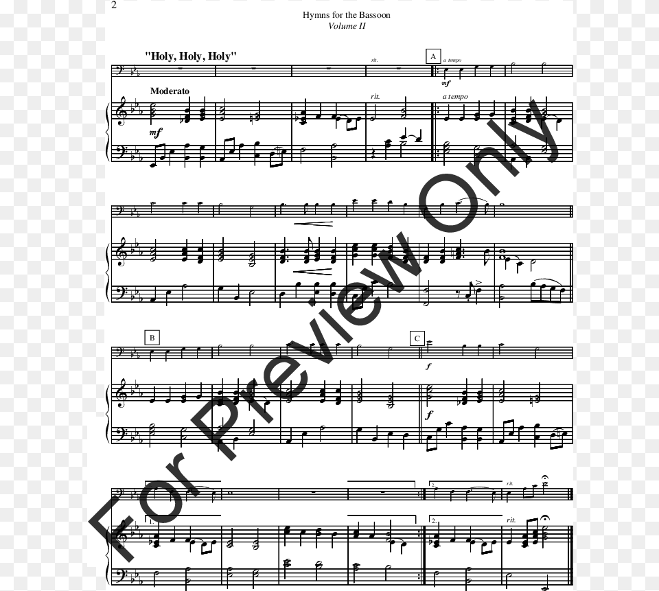 Hymns For The Bassoon Volume Ii Thumbnail Thumbnail, Sheet Music Free Png