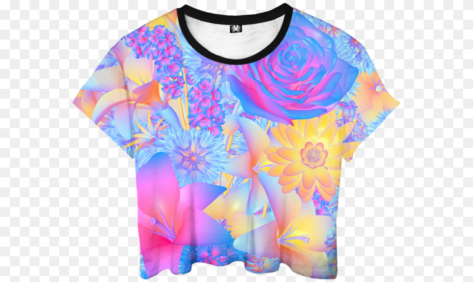Hyper Blossom Crop Top Crop Top Transparent Background, Clothing, Dye, T-shirt, Beachwear Png