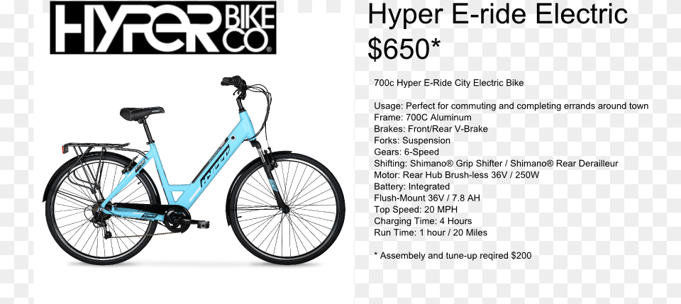 Hyper Ebike, Bicycle, Transportation, Vehicle, Machine Free Transparent Png