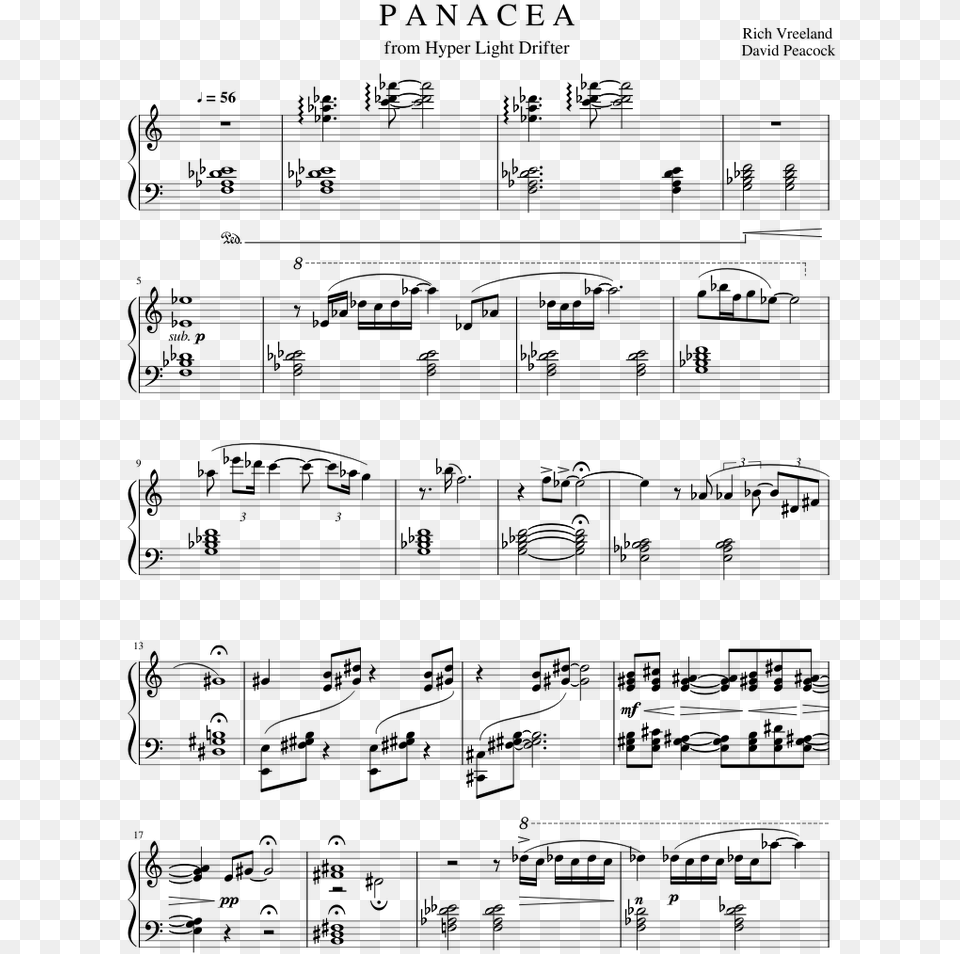 Hyper Light Drifter Panacea Sheet Music, Gray Png Image