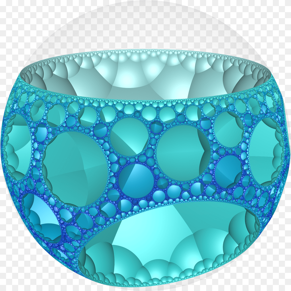 Hyperbolic Honeycomb 5 4 3 Poincare Mattress, Sphere, Turquoise, Pattern Free Png Download