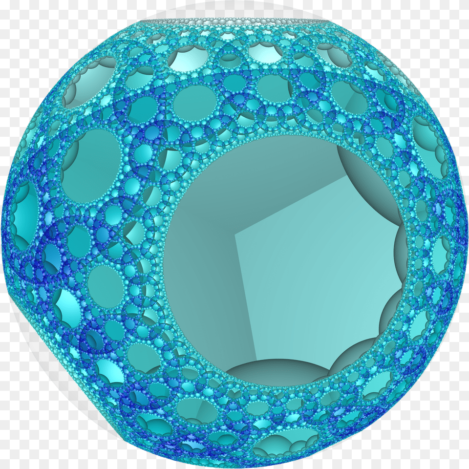 Hyperbolic Honeycomb 7 3 4 Poincare Vc Cobalt Blue, Sphere, Turquoise, Accessories, Gemstone Png