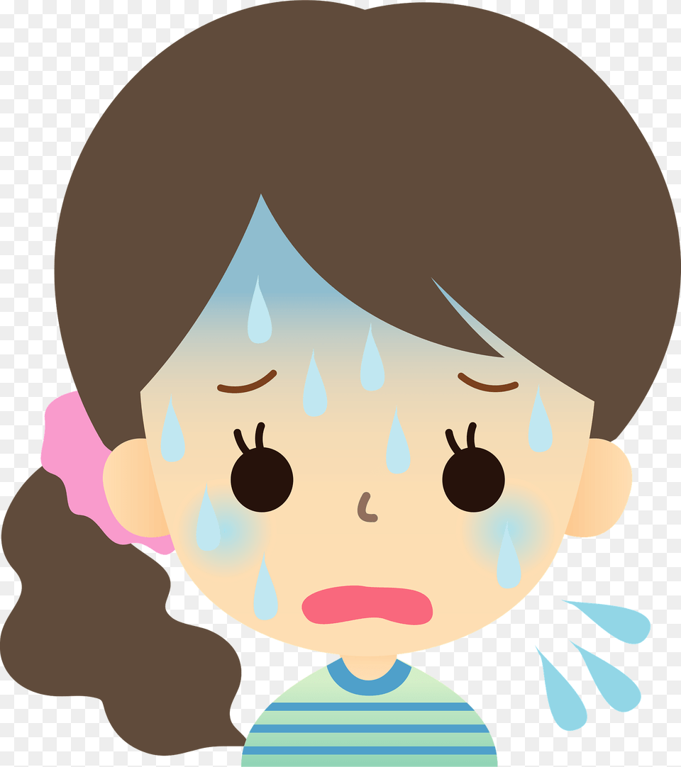 Hyperhidrosis Child Is Perspiring Too Much Clipart, Baby, Person, Face, Head Free Png Download