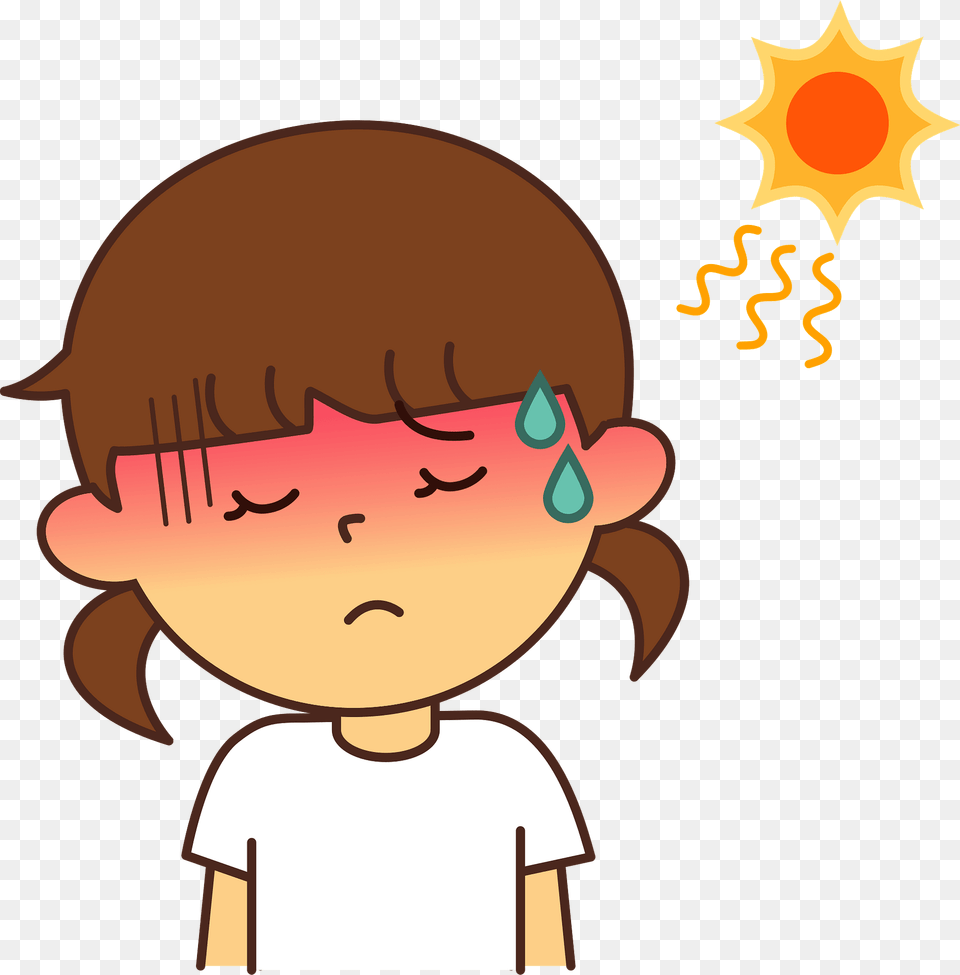 Hyperthermia Child Girl Overheating Clipart, Baby, Person Png