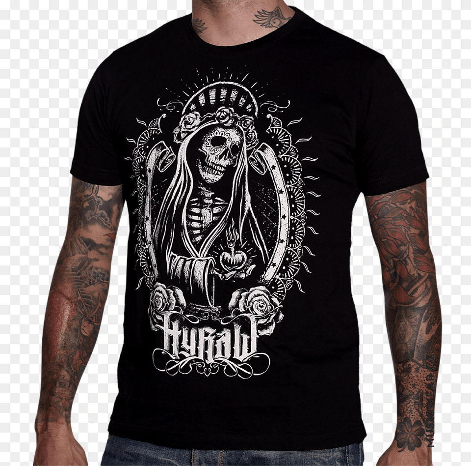 Hyraw Triko Santa Muerte Pnsk Santa Muerte Shirts, Clothing, Person, Skin, T-shirt Png